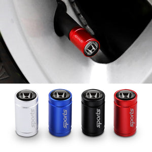 4Pcs metal SPORT Emblem Car Tire Valve Caps Case For Honda Accord Civic CRV Fit HR-V Vezel Odyssey City Jazz Jade Stream