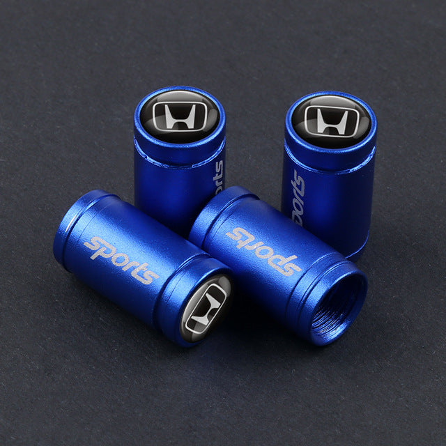 4Pcs metal SPORT Emblem Car Tire Valve Caps Case For Honda Accord Civic CRV Fit HR-V Vezel Odyssey City Jazz Jade Stream