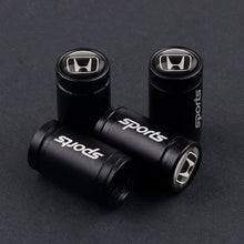 Load image into Gallery viewer, 4Pcs metal SPORT Emblem Car Tire Valve Caps Case For Honda Accord Civic CRV Fit HR-V Vezel Odyssey City Jazz Jade Stream