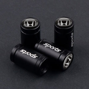 4Pcs metal SPORT Emblem Car Tire Valve Caps Case For Honda Accord Civic CRV Fit HR-V Vezel Odyssey City Jazz Jade Stream