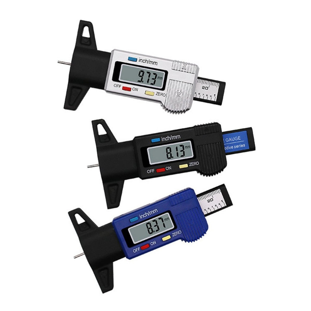 Digital Car Tire Tread Depth Tester 0-25mm Tyre Tread Depth Gauge Meter Measurer Tool Caliper LCD Display Tire Measurement
